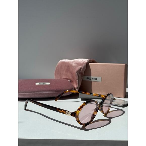 NEW Miu Miu MU04ZS Regard Sunglasses in Havana Pink $518 main image 5